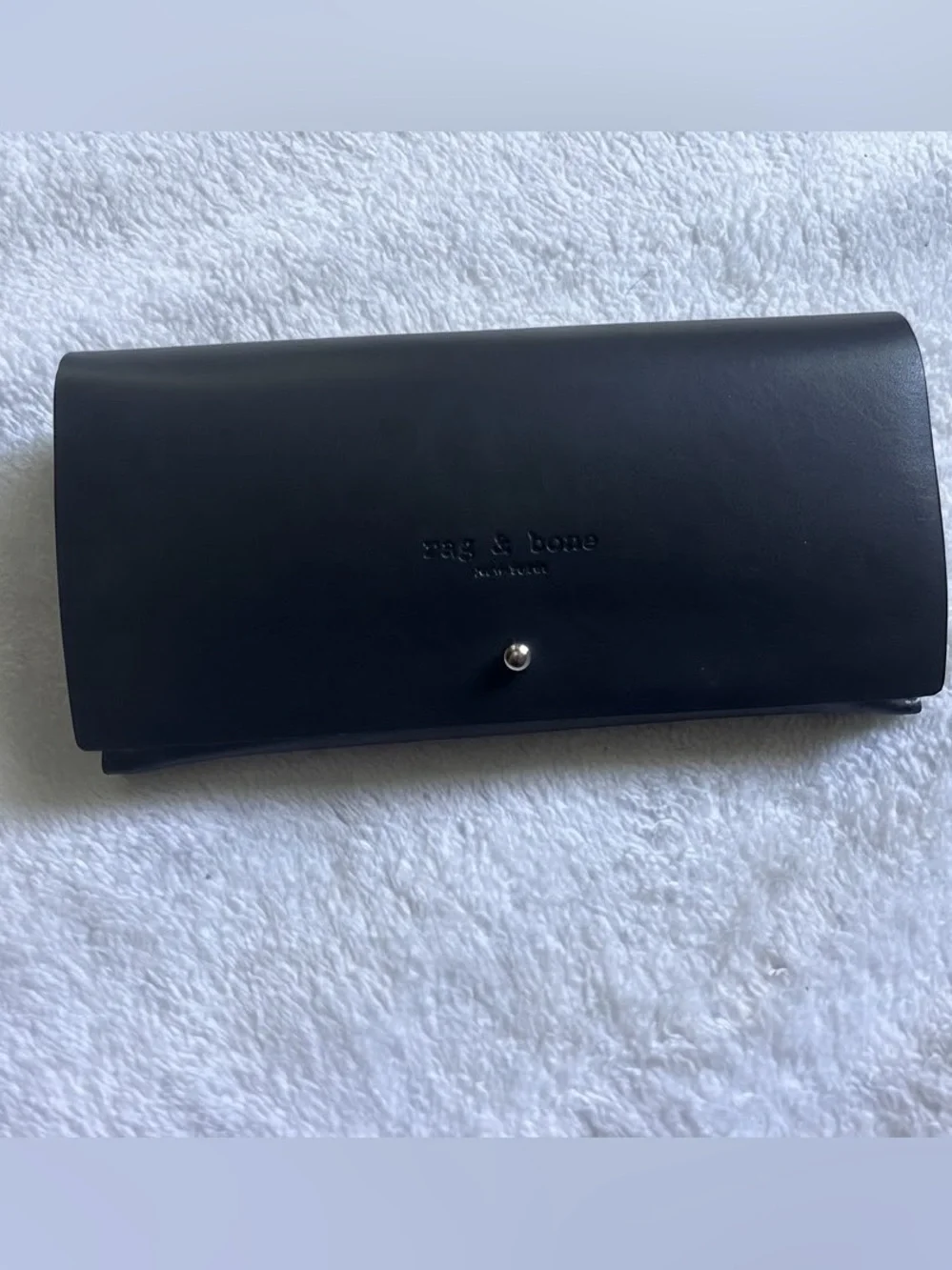 rag & bone Black Leather Snap-Closure Eyeglass Case